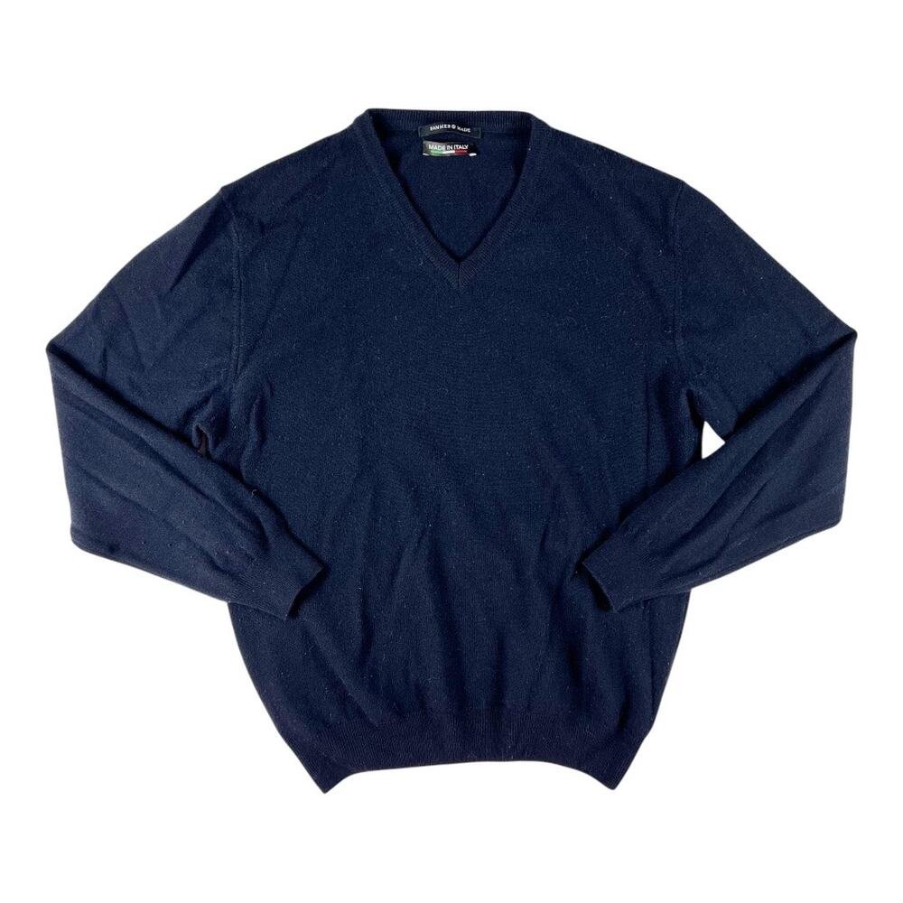 Hammer Made Cashmere Wool v-neck pullover Sweater Large L